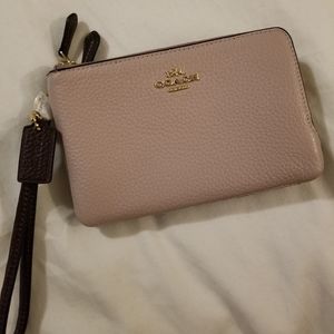 COACH Colour Block Double Corner Zip Wristlet